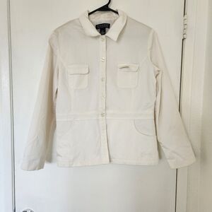 DIALOGUE Women's Cream Blazer Academy, Preppy Size 12. #011